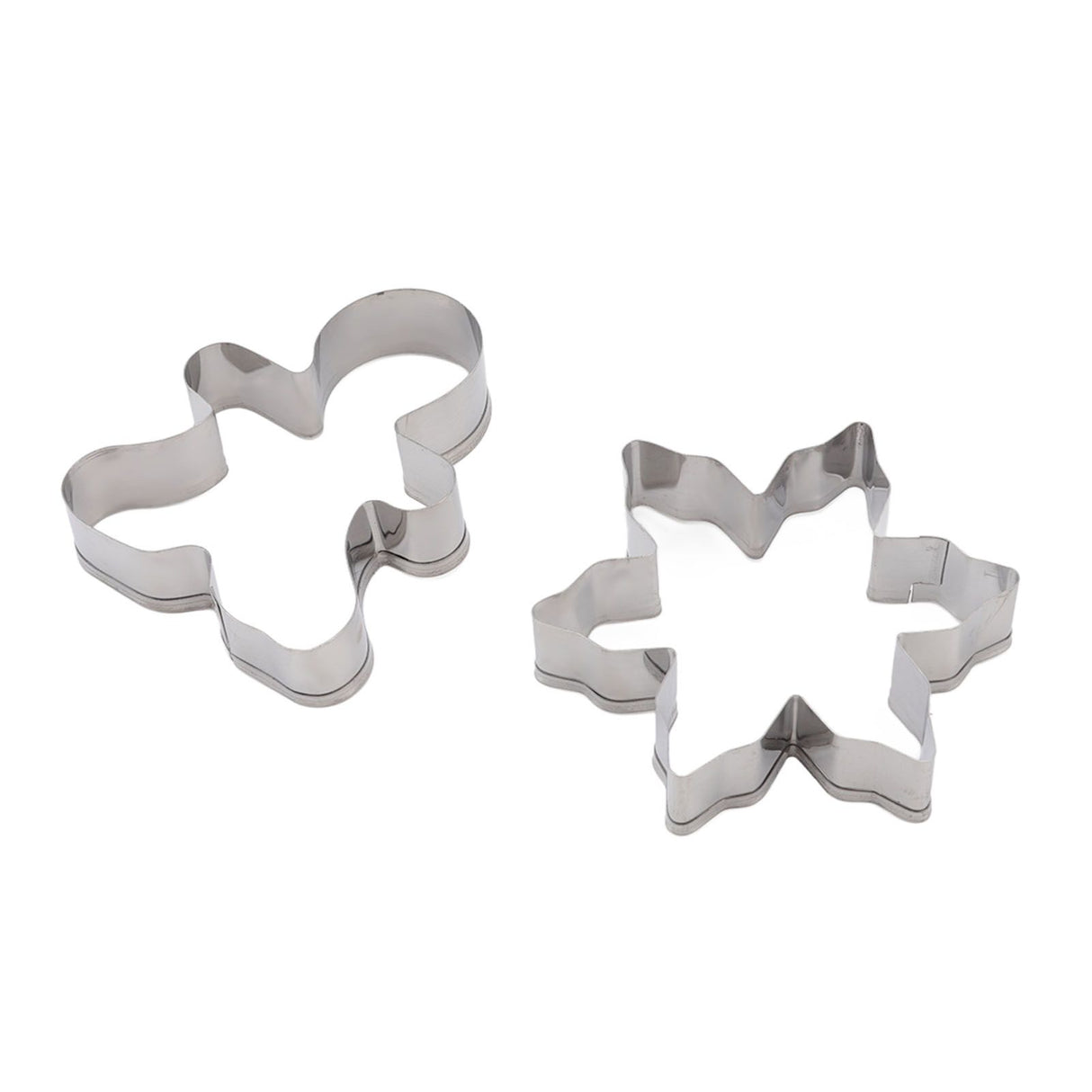 12pcs Christmas Cookie Cutters Christmas Theme Quick Release Stainless Steel Cookie Cutters Silver with Storage Rings for Cake