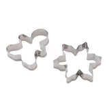 12pcs Christmas Cookie Cutters Christmas Theme Quick Release Stainless Steel Cookie Cutters Silver with Storage Rings for Cake