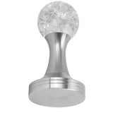 Crystal Ball Coffee Flat Tamper Stainless Steel Base Powder Hammer for Coffee Accessories Silver 51mm - Top-Down View