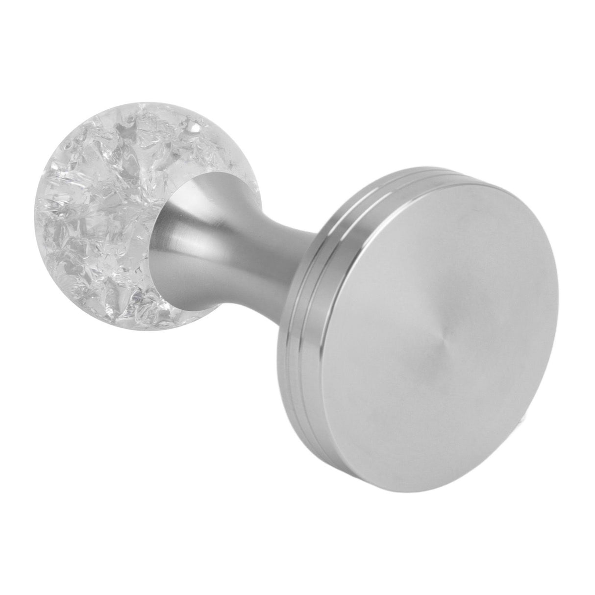 Crystal Ball Coffee Flat Tamper Stainless Steel Base Powder Hammer for Coffee Accessories Silver 53mm