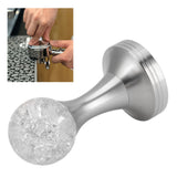 Crystal Ball Coffee Flat Tamper Stainless Steel Base Powder Hammer for Coffee Accessories Silver 53mm - Extra Image