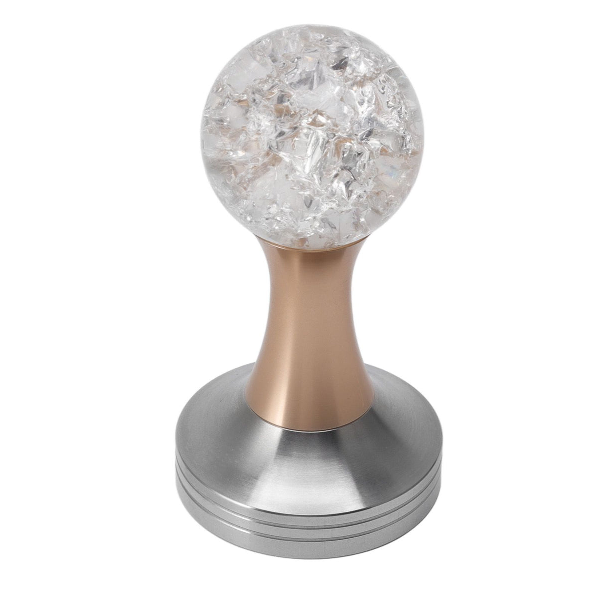 Crystal Ball Coffee Flat Tamper Stainless Steel Base Powder Hammer for Coffee Accessories Gold 51mm