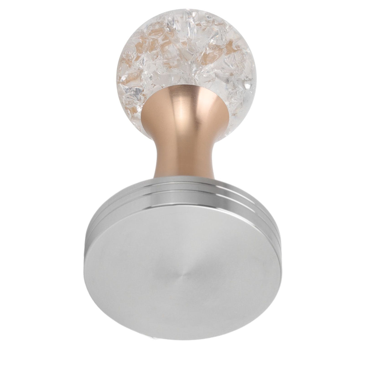 Crystal Ball Coffee Flat Tamper Stainless Steel Base Powder Hammer for Coffee Accessories Gold 51mm
