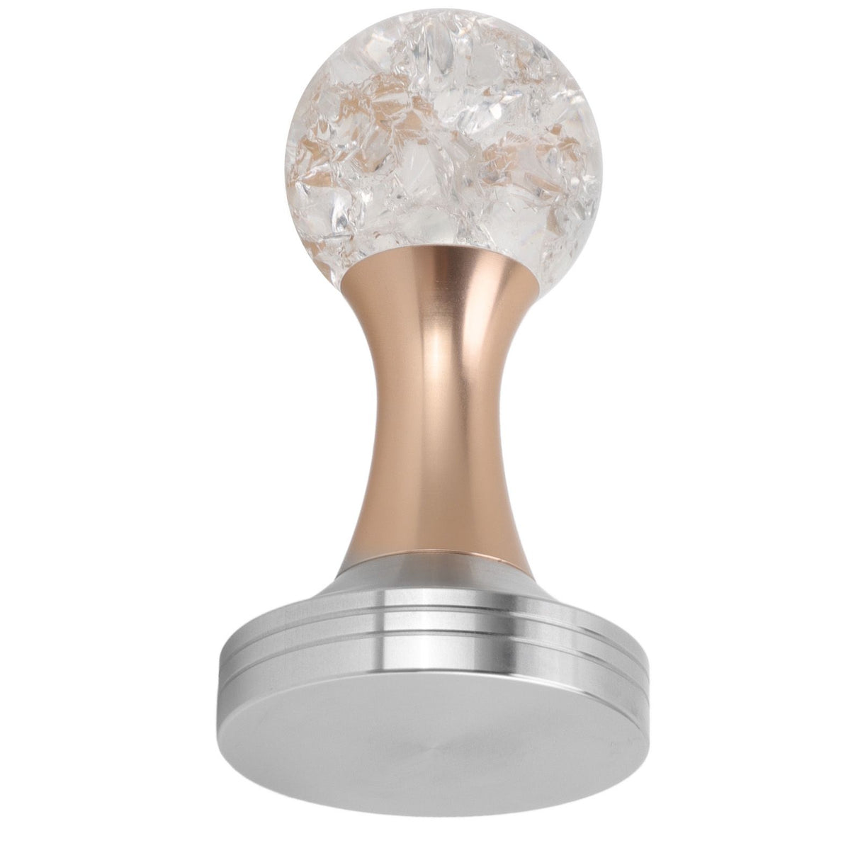 Crystal Ball Coffee Flat Tamper Stainless Steel Base Powder Hammer for Coffee Accessories Gold 53mm