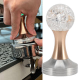 Crystal Ball Coffee Flat Tamper Stainless Steel Base Powder Hammer for Coffee Accessories Gold 58mm