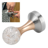 Crystal Ball Coffee Flat Tamper Stainless Steel Base Powder Hammer for Coffee Accessories Gold 58mm