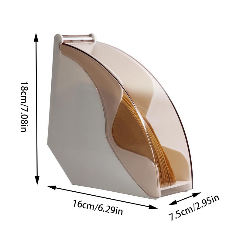 Plastic Coffee Filter Holder with Cover Filter Paper Dustproof Storage Box Dispenser Rack White