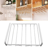 Wine Glass Holder Stainless Steel Punch Free Wine Glass Rack Under Cabinet for Home Goblet Storage