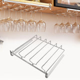 Wine Glass Holder Stainless Steel Punch Free Wine Glass Rack Under Cabinet for Home Goblet Storage - Extra Image