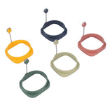 5 PCS Handle Egg Frying Rings Silicone Double Sided Egg Rings Quadrate Round Dual Use Omelet Mold - Top-Down View