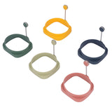 5 PCS Handle Egg Frying Rings Silicone Double Sided Egg Rings Quadrate Round Dual Use Omelet Mold