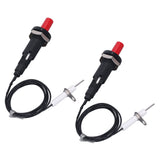 2 Pcs Piezo Igniter 1 Out 2 Push Button with Ignition Needle Wire 1 Meter Piezoelectric Ignition for Fireplace Oven Heater Kitchen