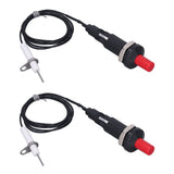 2 Pcs Piezo Igniter 1 Out 2 Push Button with Ignition Needle Wire 1 Meter Piezoelectric Ignition for Fireplace Oven Heater Kitchen - 45-Degree Angle
