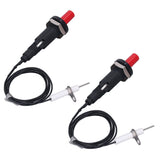2 Pcs Piezo Igniter 1 Out 2 Push Button with Ignition Needle Wire 1 Meter Piezoelectric Ignition for Fireplace Oven Heater Kitchen - Close-Up Angle