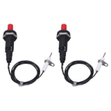 2 Pcs Piezo Igniter 1 Out 2 Push Button with Ignition Needle Wire 1 Meter Piezoelectric Ignition for Fireplace Oven Heater Kitchen - Low Angle
