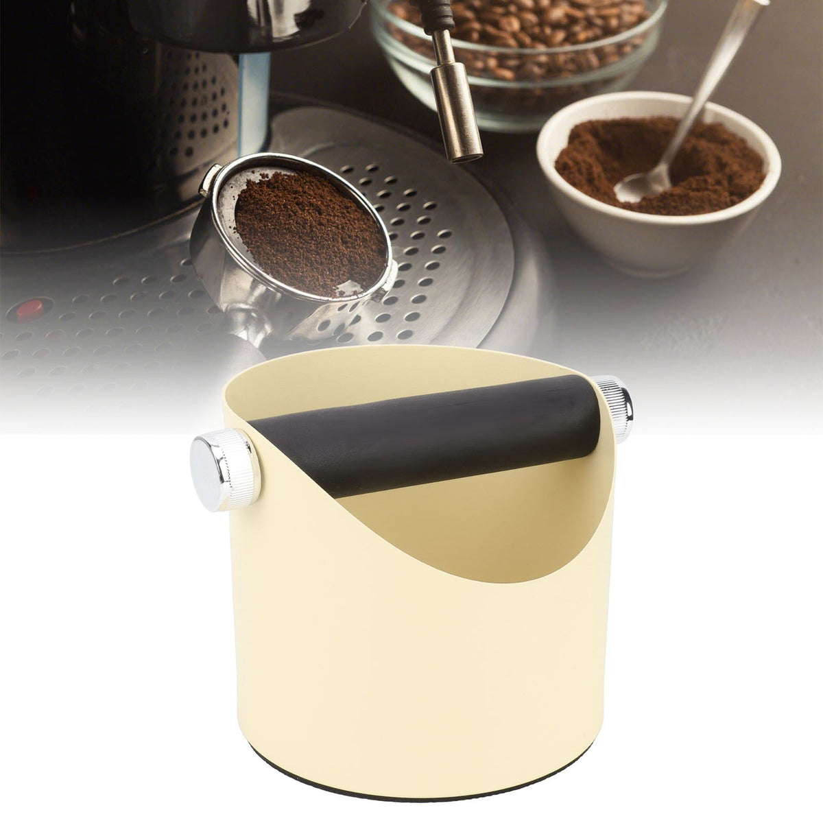 Coffee Knocking Slag Bucket Home Small Anti Slip Coffee Machine Grounds Box Powder Slag Recycling Bucket Yellow