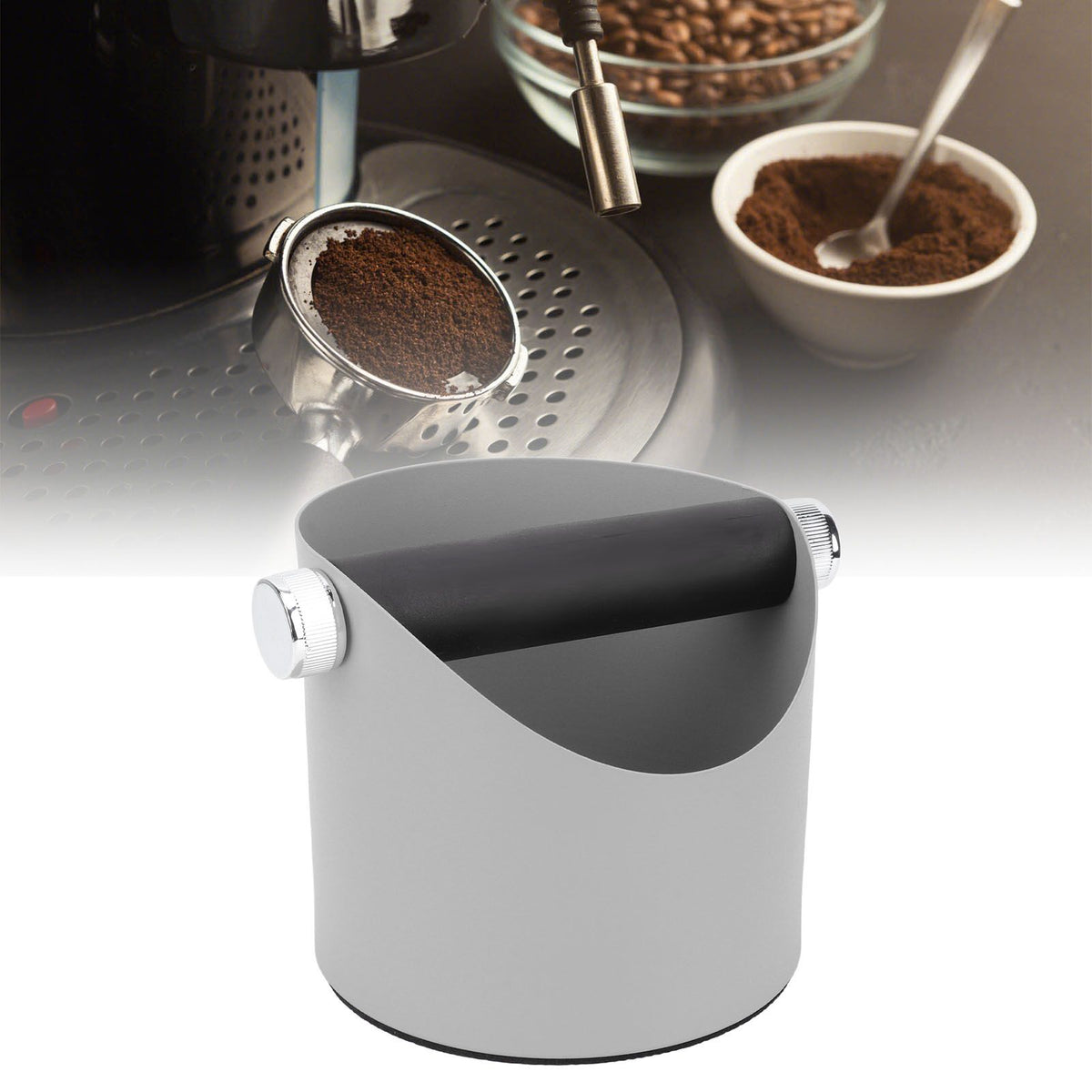 Coffee Knocking Slag Bucket Home Small Anti Slip Coffee Machine Grounds Box Powder Slag Recycling Bucket Grey
