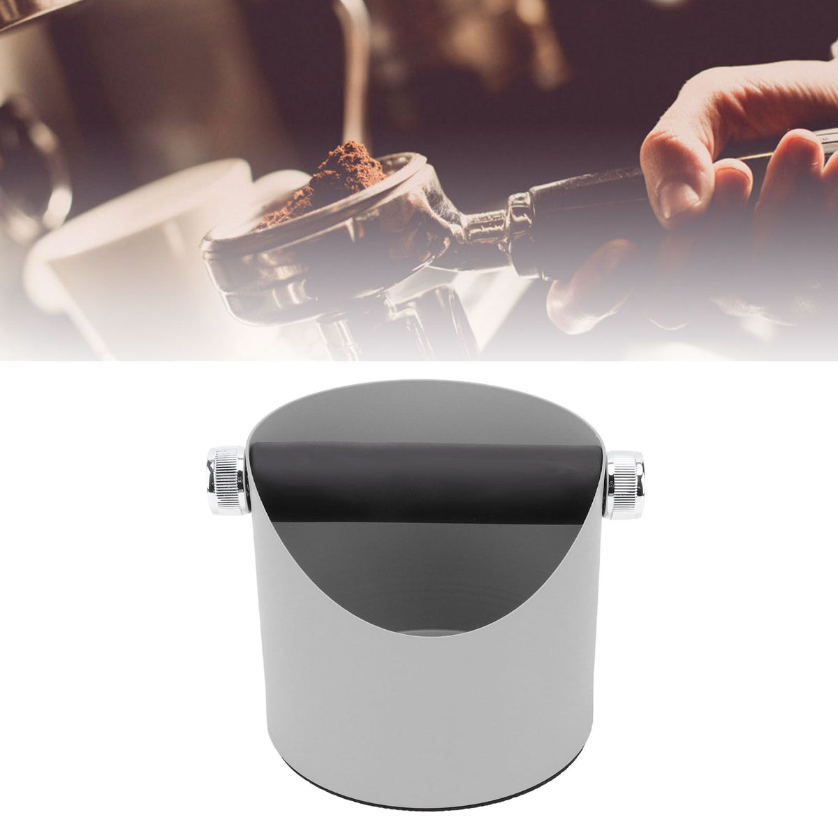 Coffee Knocking Slag Bucket Home Small Anti Slip Coffee Machine Grounds Box Powder Slag Recycling Bucket Grey