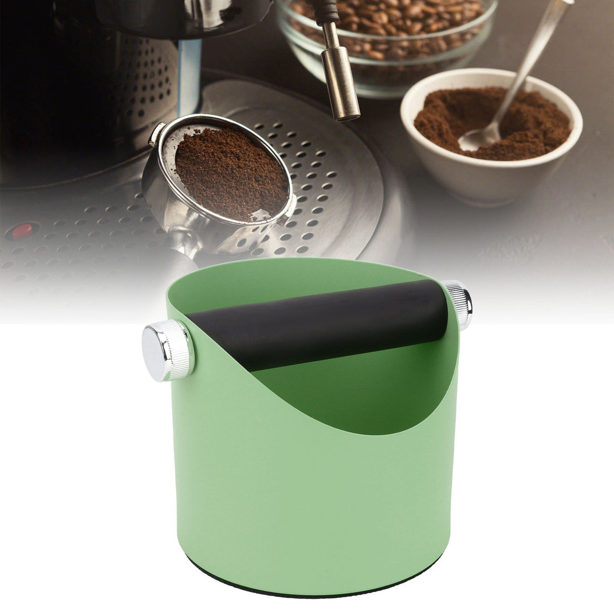 Coffee Knocking Slag Bucket Home Small Anti Slip Coffee Machine Grounds Box Powder Slag Recycling Bucket Green