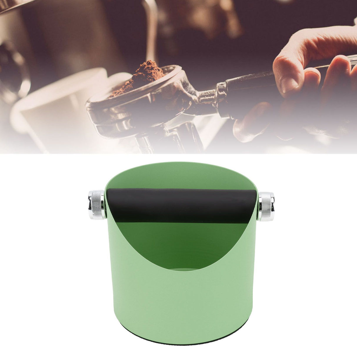 Coffee Knocking Slag Bucket Home Small Anti Slip Coffee Machine Grounds Box Powder Slag Recycling Bucket Green