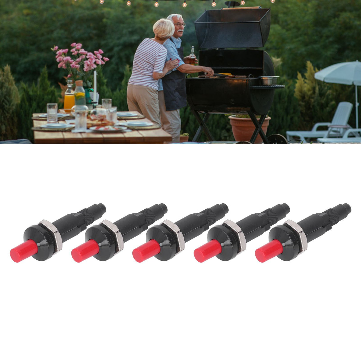 5pcs Piezo Spark Ignition One Outlet Plug Push Button Igniter Kitchen Lighter Accessories Fits for Gas Heater