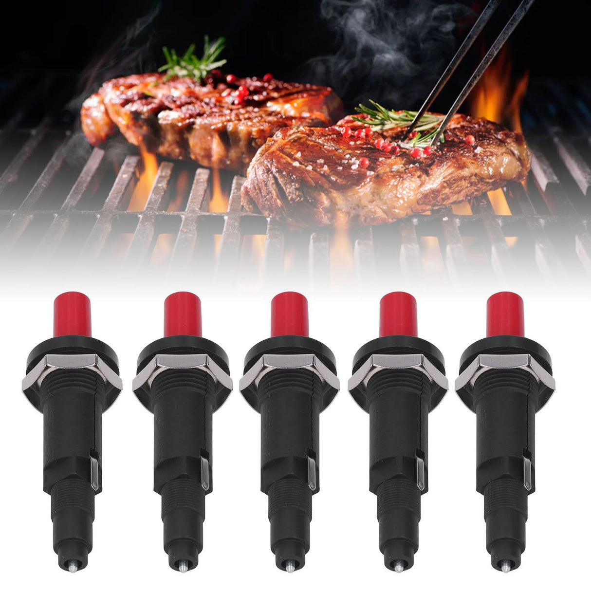 5PCS Piezo Igniter 1 Out 2 Spark PP Shell Push Button Grill Igniters for Outdoor Cooking