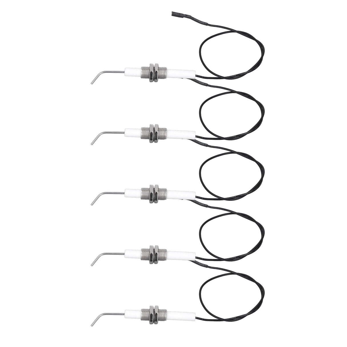 5pcs Spark Ignition Electrode Ceramic M10 Furnace Ignition Threaded Electrode for Push Button Piezo Igniter