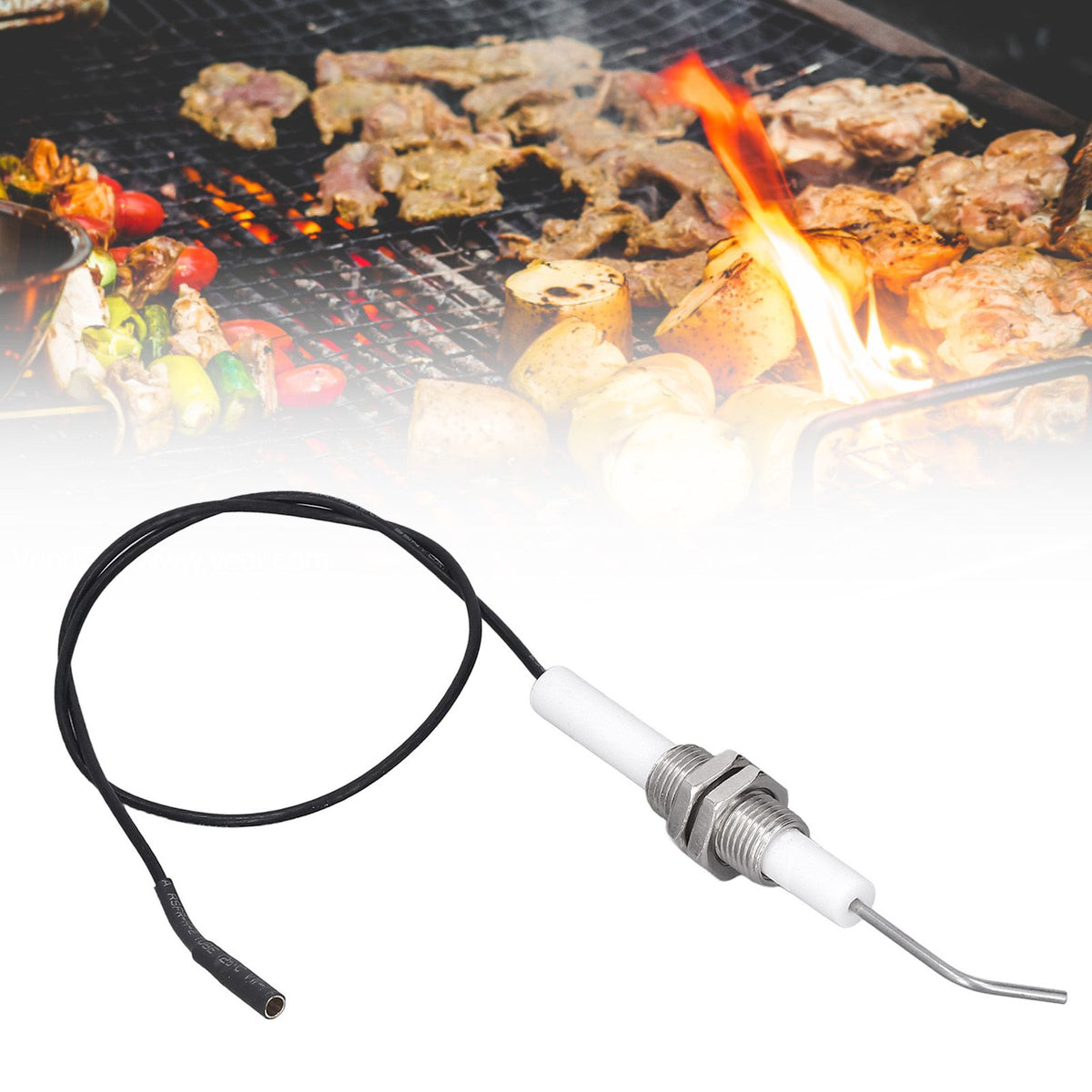 5pcs Spark Ignition Electrode Ceramic M10 Furnace Ignition Threaded Electrode for Push Button Piezo Igniter