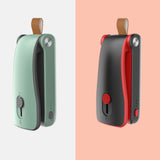 Mini Bag Sealer 2 in 1 Heat Sealer and Cutter Bottom Magnetic Handheld Plastic Bag Resealer Machine for Home Black Red Polymer Battery Powered - Front View