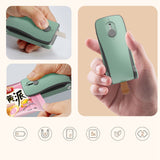 Mini Bag Sealer 2 in 1 Heat Sealer and Cutter Bottom Magnetic Handheld Plastic Bag Resealer Machine for Home Black Red Polymer Battery Powered - Close-Up Angle