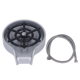 High Pressure Sink Glass Rinser Bar Automatic Cup Washer Kit with ABS Base 80cm Hose Silver