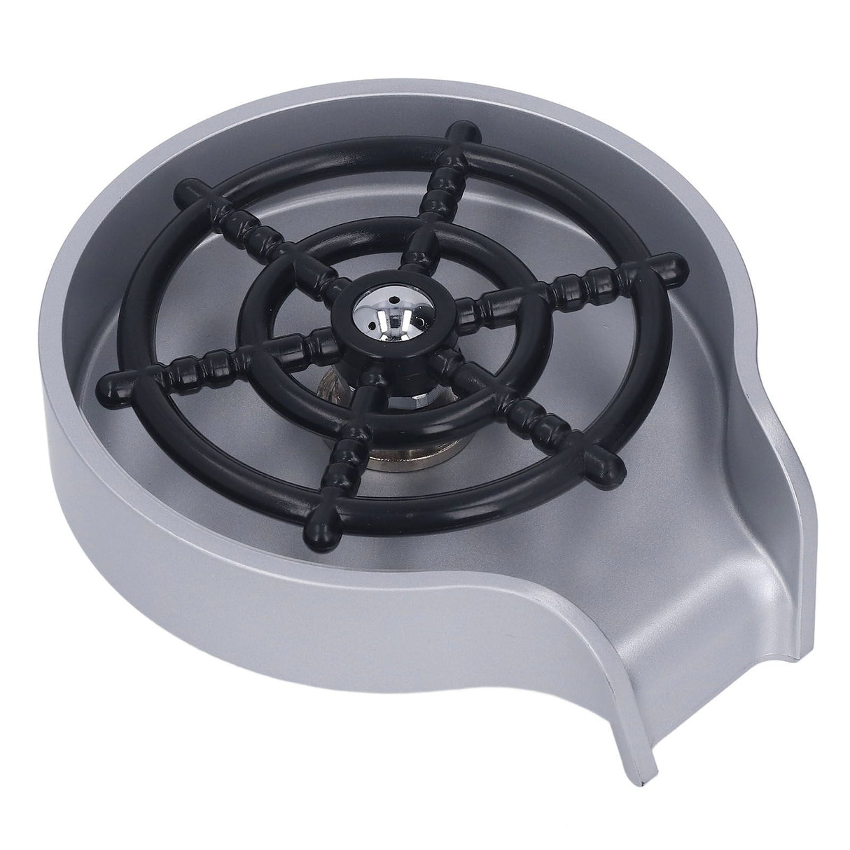 High Pressure Sink Glass Rinser Bar Automatic Cup Washer Kit with ABS Base 80cm Hose Silver