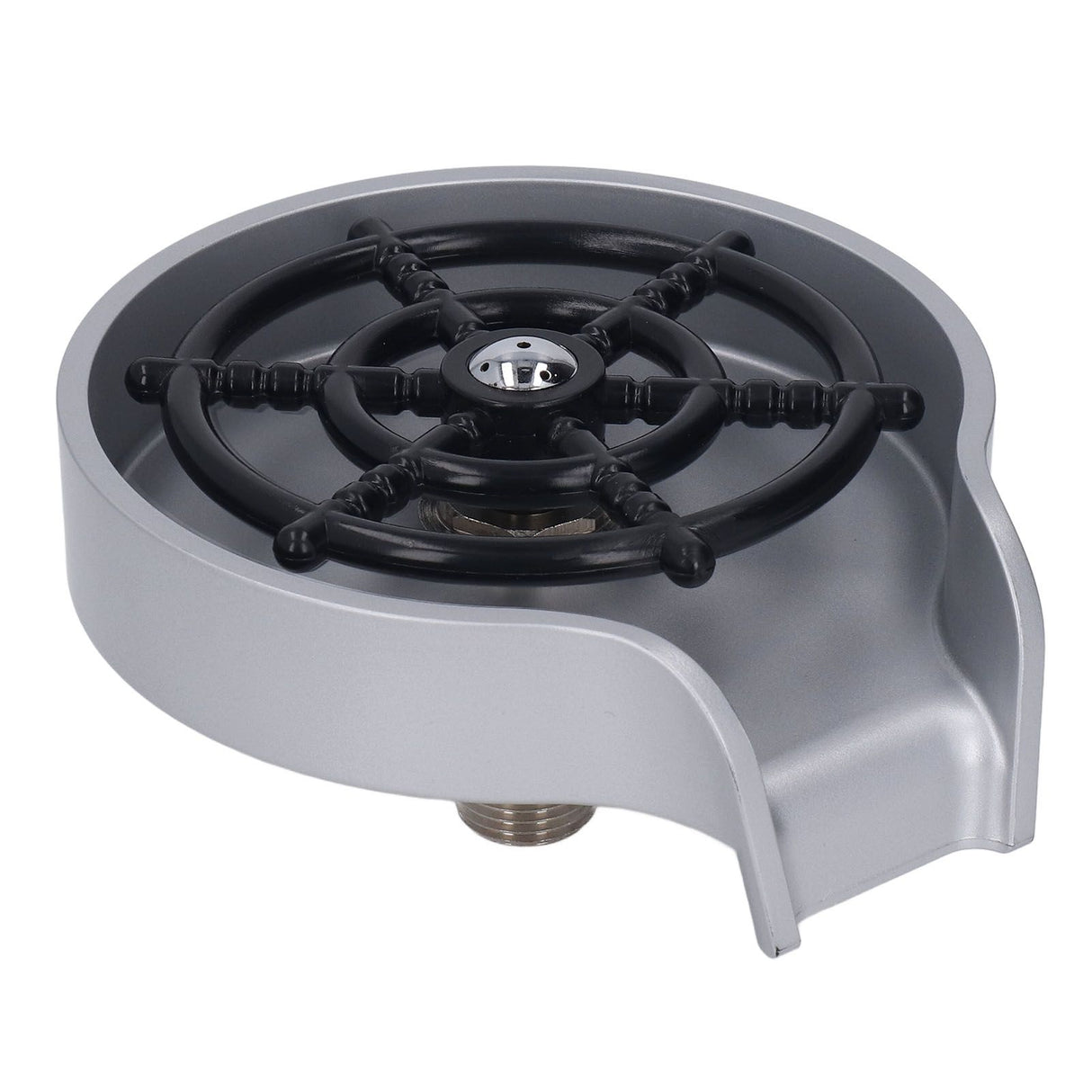 High Pressure Sink Glass Rinser Bar Automatic Cup Washer Kit with ABS Base 80cm Hose Silver
