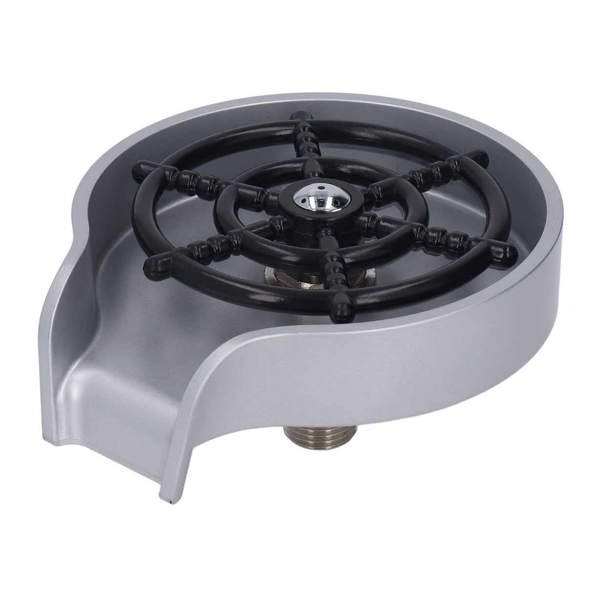 High Pressure Sink Glass Rinser Bar Automatic Cup Washer Kit with ABS Base 80cm Hose Silver