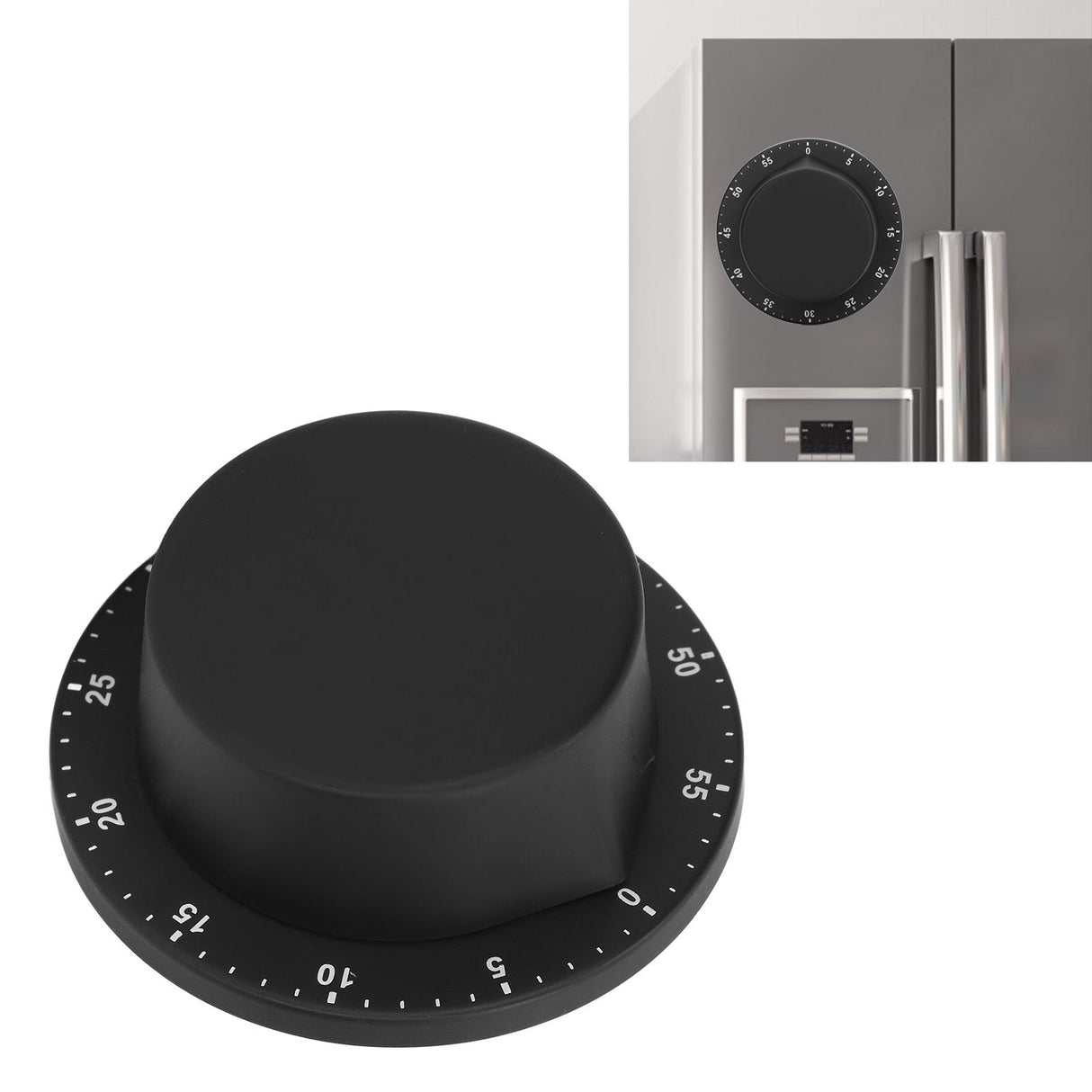 Kitchen Mechanical Timer 304 Stainless Steel Magnetic Suction Chef Cooking Timer Clock Black