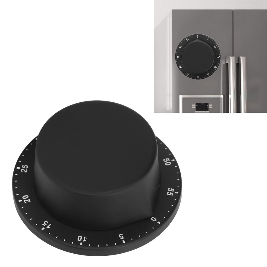 Kitchen Mechanical Timer 304 Stainless Steel Magnetic Suction Chef Cooking Timer Clock Black