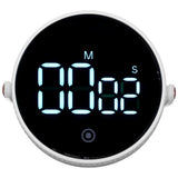 Electronic Timer with Stand Digital Display Magnetic Time Manager Timer for Office Kitchen White - Side View