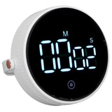 Electronic Timer with Stand Digital Display Magnetic Time Manager Timer for Office Kitchen White