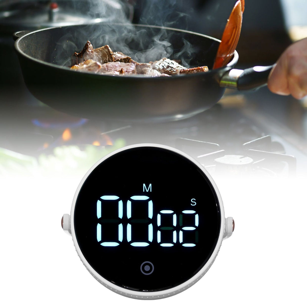 Electronic Timer with Stand Digital Display Magnetic Time Manager Timer for Office Kitchen White