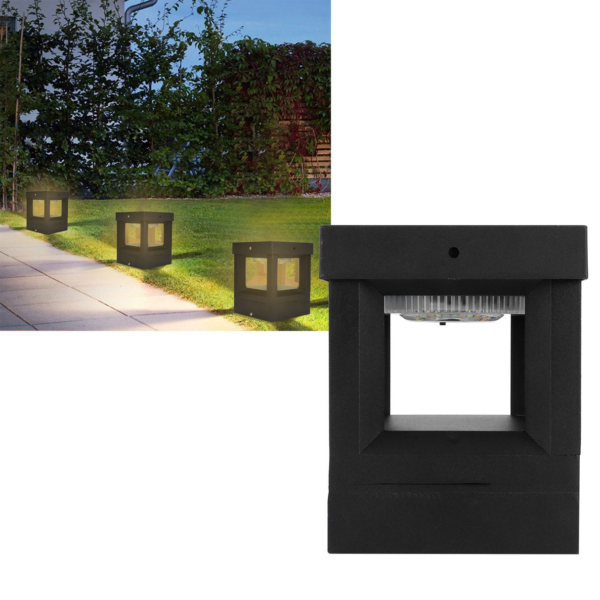 Solar Pillar Lamp Waterproof Die-Casting Aluminum Lawn Light for Garden Courtyard Pathway