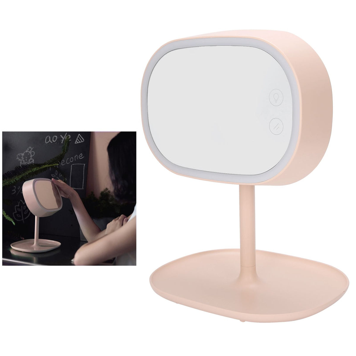 Make-Up Mirror Lamp Portable USB Charging LED Desktop Table Light for Bedroom Dormitory
