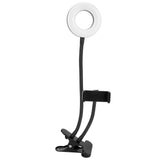 USB Fill Light LED Ring Light 10 Gears Dimming with Clip for Live Photography Reading Embroidery - Top-Down View