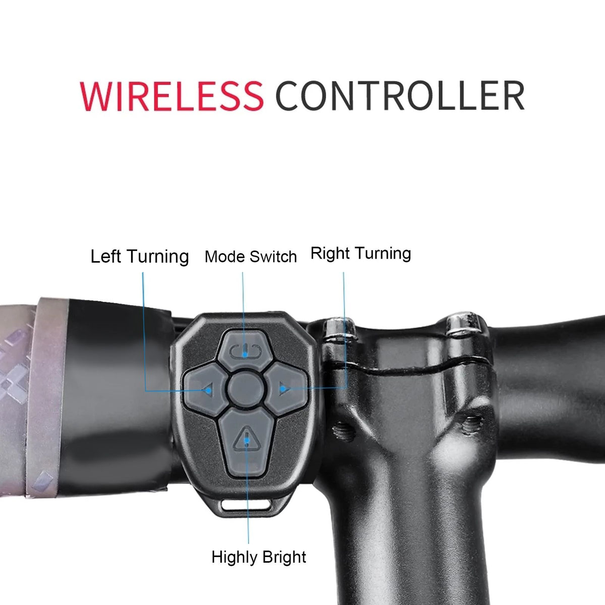 Bicycle Turn Signal Lamp USB Charging Wireless Remote Tail Light Mountain Bike Accessory