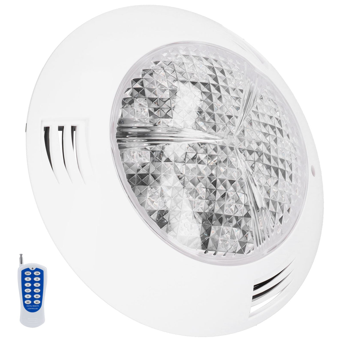 24LED Pool Light RGB Underwater Lamp with 12-Key Remote Control IP68 Waterproof 24W AC12V