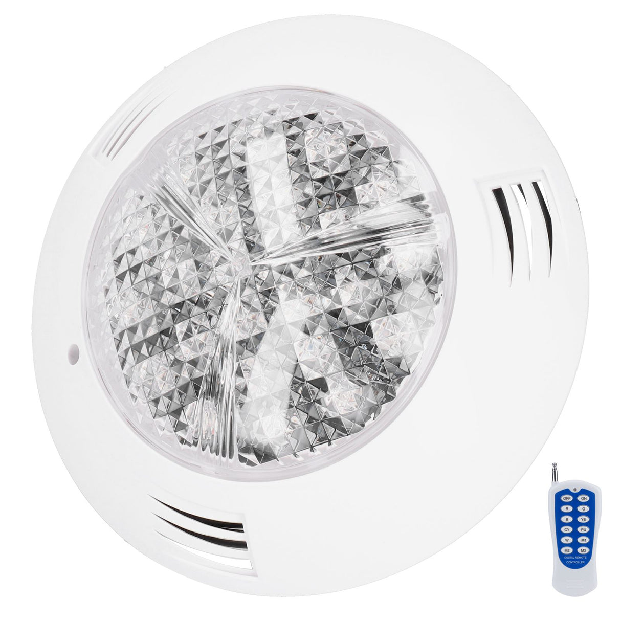24LED Pool Light RGB Underwater Lamp with 12-Key Remote Control IP68 Waterproof 24W AC12V