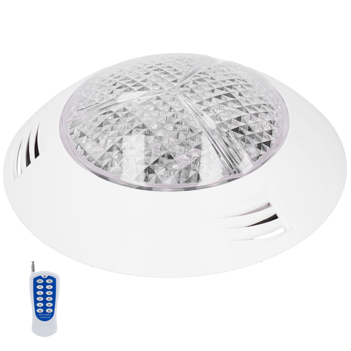 24LED Pool Light RGB Underwater Lamp with 12-Key Remote Control IP68 Waterproof 24W AC12V
