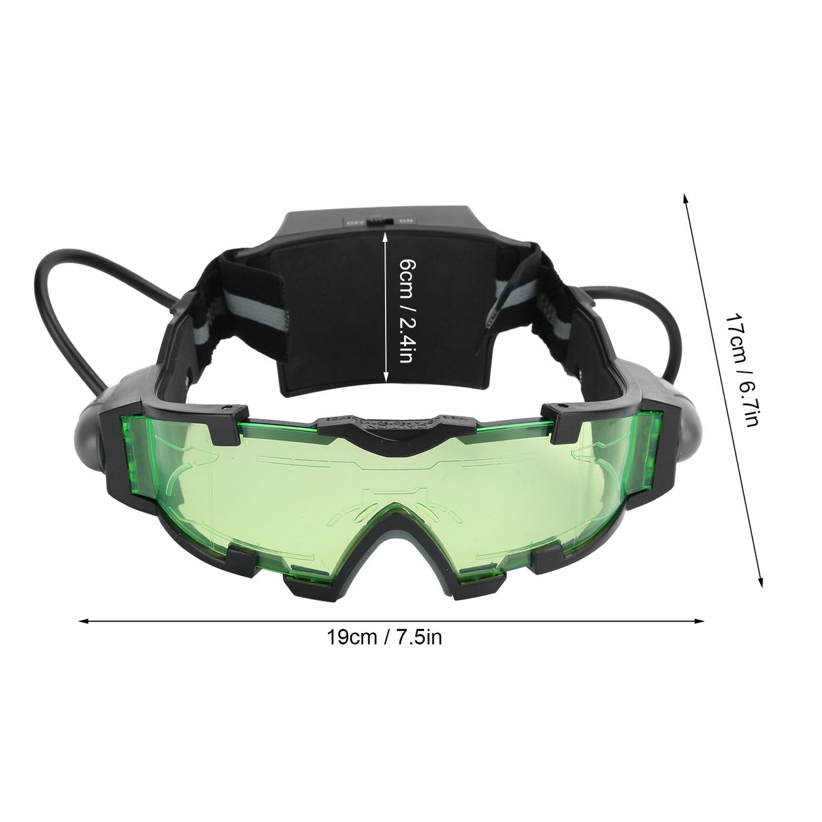 Night Vision Glasses with Light Adjustable Windproof Dustproof LED Glasses for Riding Skiing