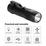 Small Super Bright Flashlight USB Rechargeable Torch Waterproof Adjustable Flashlight