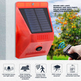 Solar Alarm Lamp 129db Motion Sensor Animal Repeller with Remote Control for Farm Orchard - Extra Image