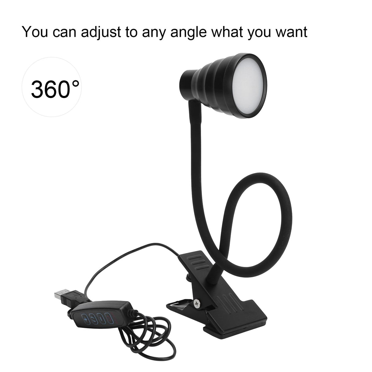 Adjustable Clip Lamp USB Learning Light Reading Eye Protection Lighting SuppliesBlack